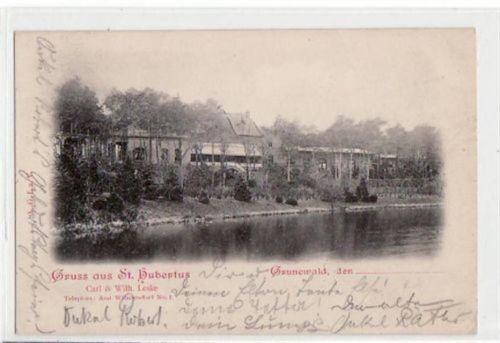 Berlin Wilmersdorf, Grunewald mit St. Hubertus gelaufen von 1900. Gute Erhaltung.