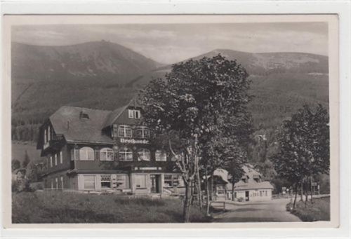 Brotbaude Brückenberg / Bierutowice - Kreis Hirschberg / Jelenia Góra im Riesengebirge. Besitzer: J. Schmidt gelaufen 1933. Gute Erhaltung.