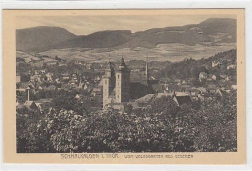 Schmalkalden Schmalkalden i. Thür. Stadt vom Volksgarten aus gesehen ungelaufen Leicht fleckig, sonst gut erhalten