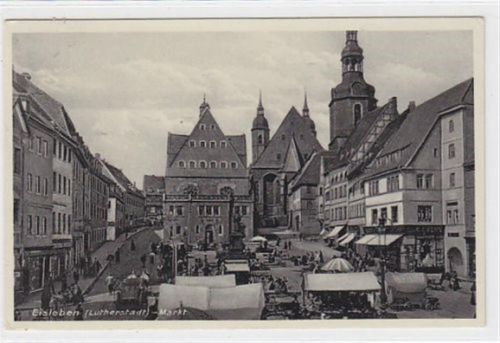 Lutherstadt Eisleben Eisleben ( Lutherstadt ). Markt gelaufen, 1933. leichte Abschürfungen, kleiner Knick oben rechts, sonst gut erhalten