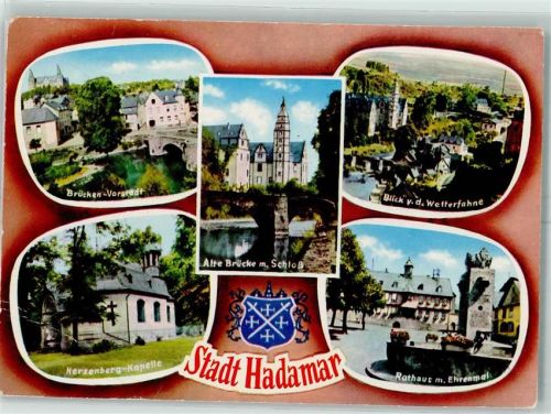 Hadamar Rathaus Ehrenmal Herzenberg-Kapelle Alte Brücke Schloß Hadamar Wappen