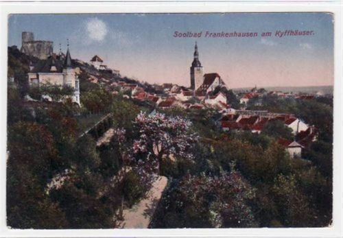 Bad Frankenhausen Bad Frankenhausen mit Blick auf die Kirche ungelaufen leichte Eckabschürfungen und Rändern, kleiner Knick oben links, sonst gut erhalten.