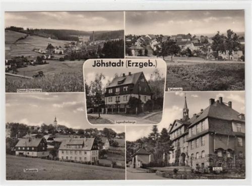Jöhstadt Jöhstadt ( Erzgebirge ) mit Jugendherberge und Schule. ungelaufen Nachkriegskarte. Sehr gut erhalten.