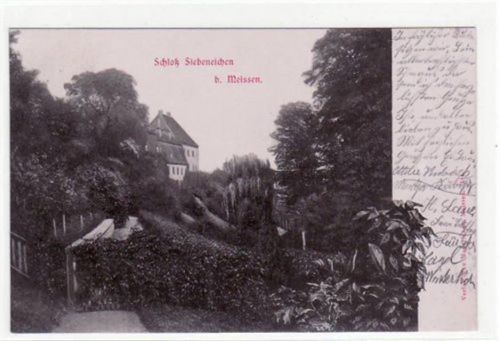 Schloß Siebenstein bei Meissen gelaufen von 1902. Gute Erhaltung.