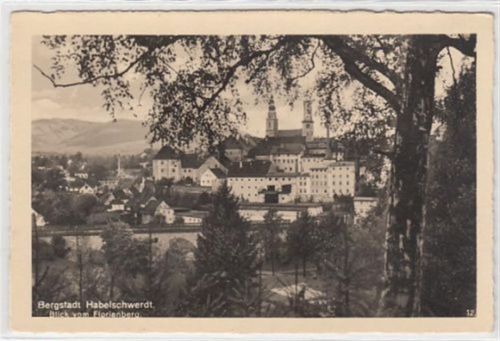 Habelschwerdt Bergstadt Habelschwerdt / Bystrzyca Klodzka mit Blick vom Florianberg ungelaufen Top Erhaltung.