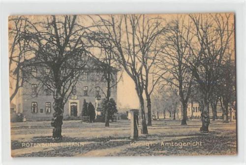 Rotenburg Rotenburg in Hannover. Königliches Amtsgericht gelaufen kleiner Knick oben links, kleiner Knick oben rechts mit Einriß, leicht fleckig, sonst gut erhalten