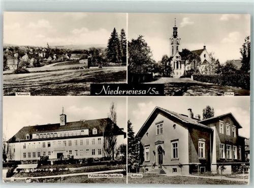Niederwiesa Kirche Polytechnische Oberschule Rathaus