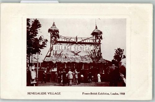 London Village Senegal Franco-British Exhibition 1908 Völkerschau Gewerbeausstellung Foto AK