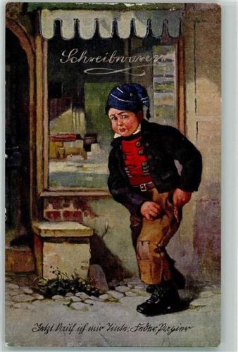 1916 Jetzt kaufe ich mir Tinte Feder und Papier AK