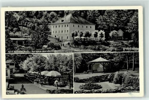 Bad Abbach Schwefelquelle Pavillion Park Terrasse Kurhaus Waldfrieden