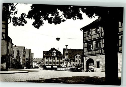 91126 W8540 Schwabach - Marktplatz Rathaus Brunnen