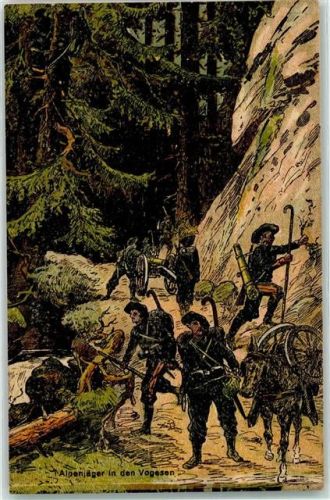 1915 Alpenjäger in den Vogesen Kanone Esel Feldpost 39 Res.Division