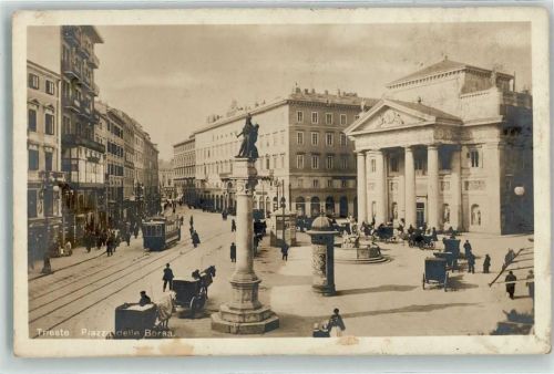 Trieste / Triest / Trst Piazza delle Borsa Straßenbahn Litfaßsäule