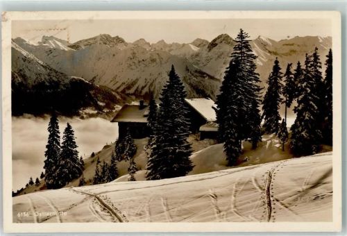 Ostlerhütte Ski Hütte A.V.S. Allgäu Kempten Hüttenstempel Nebel Winter Schnee