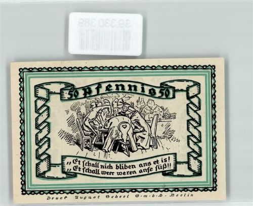 Stolzenau 1921 Notgeld Kreis Stolzenau Weser 50 Pfennig Niedersächsischer Bauernhof
