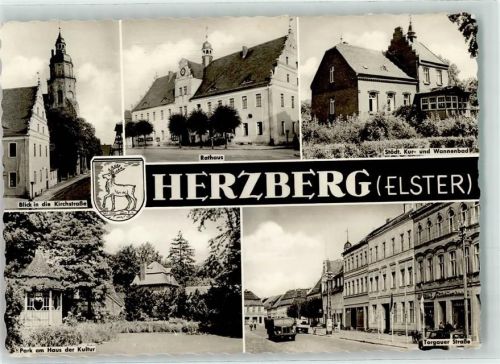 04916 O7930 Herzberg , Elster - Torgauer Straße Parkanlage am Haus der Kultur Rathaus