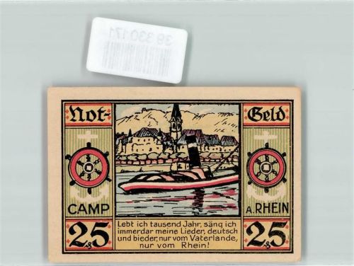 Kamp-Bornhofen 1921 Notgeld 25 Pfennig Camp Bornhofen am Rhein Nr. 49997