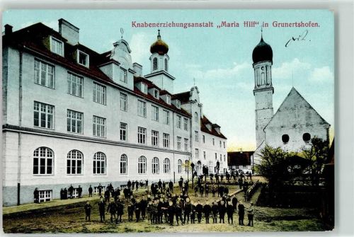 Grunertshofen Knabenerziehungsanstalt Maria Hilf Pausenhof Pfarrkirche St. Lorenz