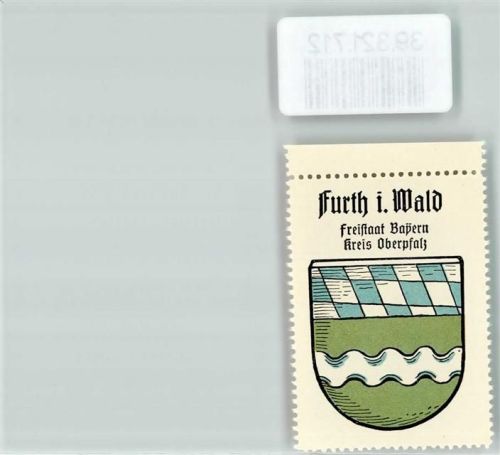 Furth im Wald Vignette Wappen Freistaat Bayern Kreis Oberpfalz