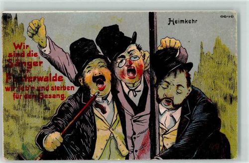 03238 O7980 Finsterwalde - Heimkehr Sänger vom Finsterwalde Verlag Bruno Bürger Humor