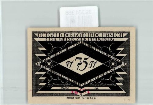 Hasloh Notgeld 75 Pfennig