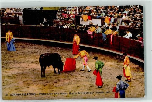 Corrida de Toros Preparando para matar Suerte de muleta par i`espada Stierkampf
