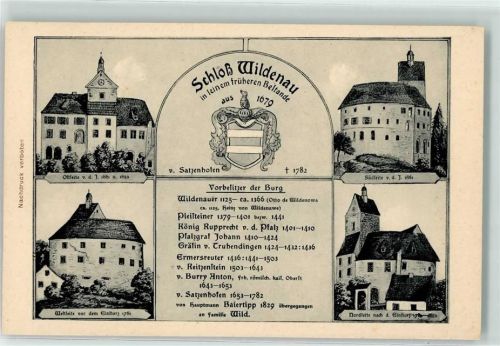 Plößberg Ansichten von Schloß Wildenau Ort handschriftlich