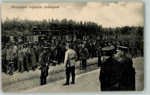 Abtransport englischer Gefangener Soldaaten Feldpost 5 Armee Nr.100