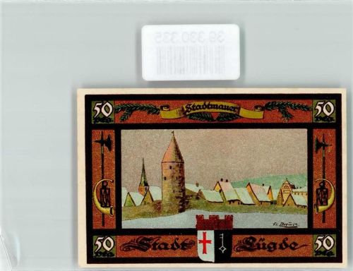 Lügde 1921 Notgeld Stadt Lügde 50 Pfennig Nr. 081376 Stadtmauer