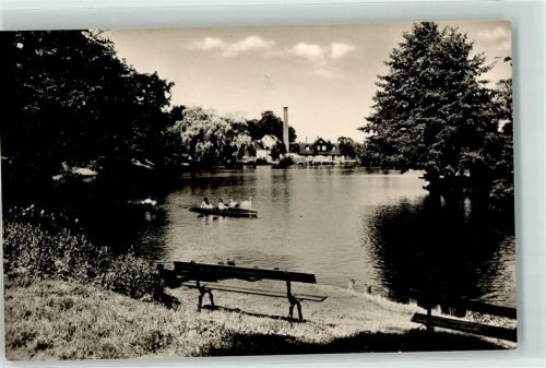 Stollberg Walkteich Ruderboot Schwan