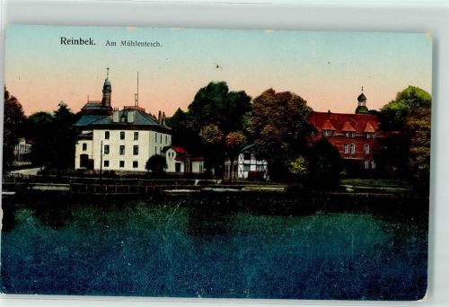 21465 W2057 Reinbek 1918 Lunakarte Am Mühlenteich