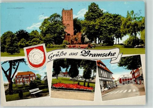 Bramsche Grüsse Turm Blumen Kirche Zebrastreifen Wappen