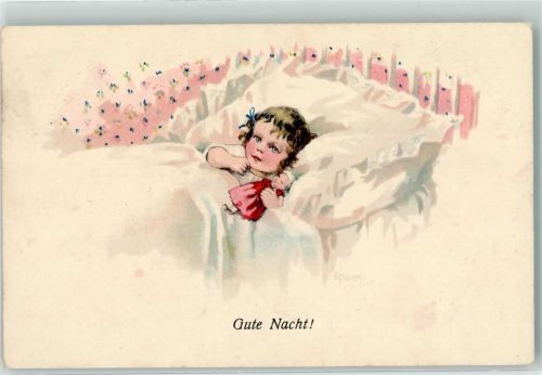 1917 Gute Nacht Mädchen Puppe WB SS Nr.5236 Stempel Saarburg Lothringen P.K geprüft