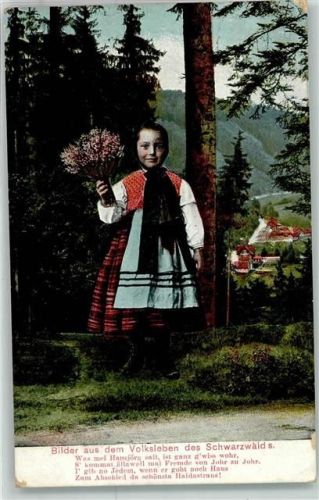 1913 Mädchen Tracht Blumen Gedicht