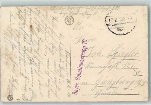 Brüssel Bruxelles Bayer. Schallmesstrupp 10 La Tour Japonaise Feldpoststempel WK I 1917