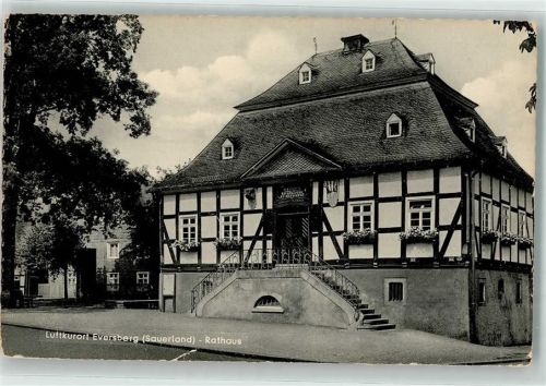 59872 W5778 Eversberg , Kr Meschede - Rathaus Fachwerk