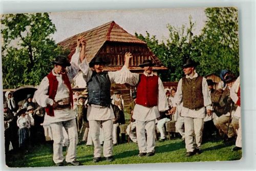Tanzende Bauern Balkan Reihe I Nr.10 Trachten ehem. Jugoslawien