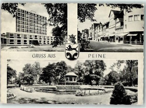 Peine Rathaus Gröpern Stadtpark Wappen Katze Krone Geschäfte Pavillon