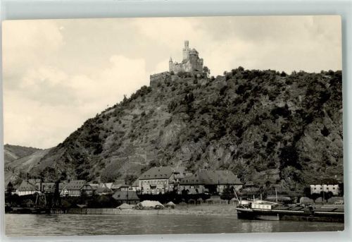 Braubach Marksburg Frachtschiff