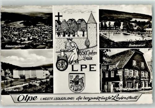 Olpe 650 Jahre Wappen Gasthaus Sauerland Schwimmbad