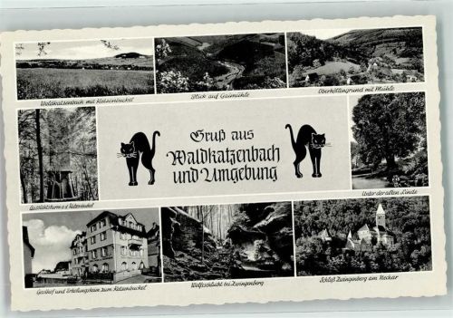 Waldkatzenbach Blick a. Gaimühle Oberhöllengrund m. Mühle Schloss Zwingenberg