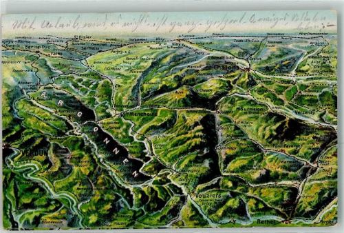 Vouziers 1918 Vogelschau