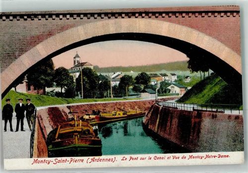 Charleville-Mezieres 1916 le Pont sur le Canal et Vue de Montcy Notre Dame
