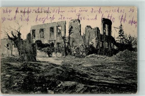 Warcq 1916 St. Maurice Schloss Trümmer Zerstörung Krieg