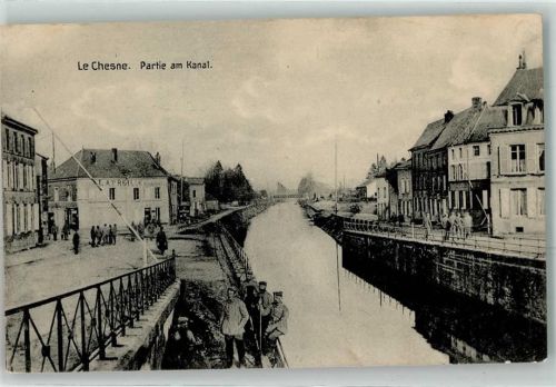 Le Chesne 1916 am Kanal