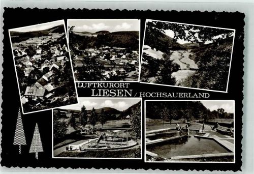 59969 W5789 Liesen Foto AK Schwimmbad Spielplatz