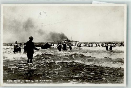 Norderney 1930 Im Wellenbad mit Seebäderdienst