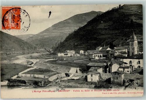 09200 Lacourt - Vallee du Salat et Donjon du XVI siecle Kirche Brücke