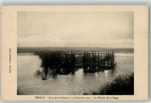 70180 Vereux 1913 - Crue de la Saone du 14.11. le Moulin de la Forge