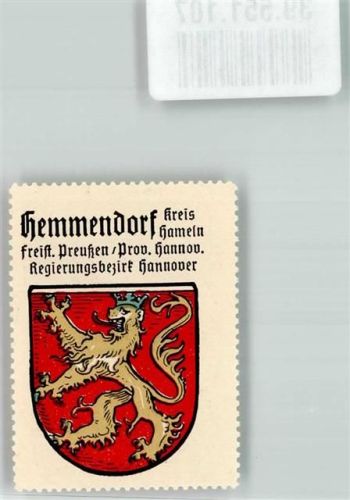 Hemmendorf Klebemarke Stadtwappen Hemmendorf Kaffee Hag
